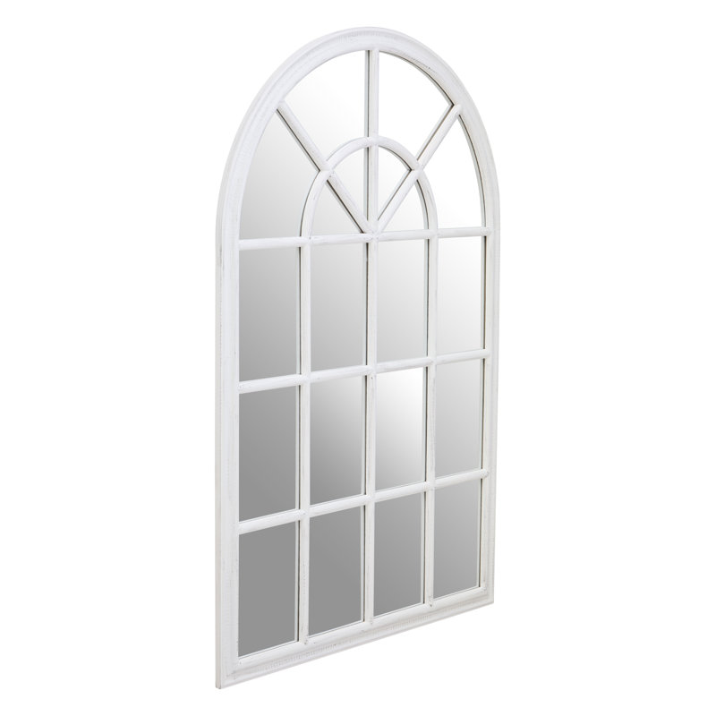 Lovida Manufactured Solid Wood Arch Mirror, White