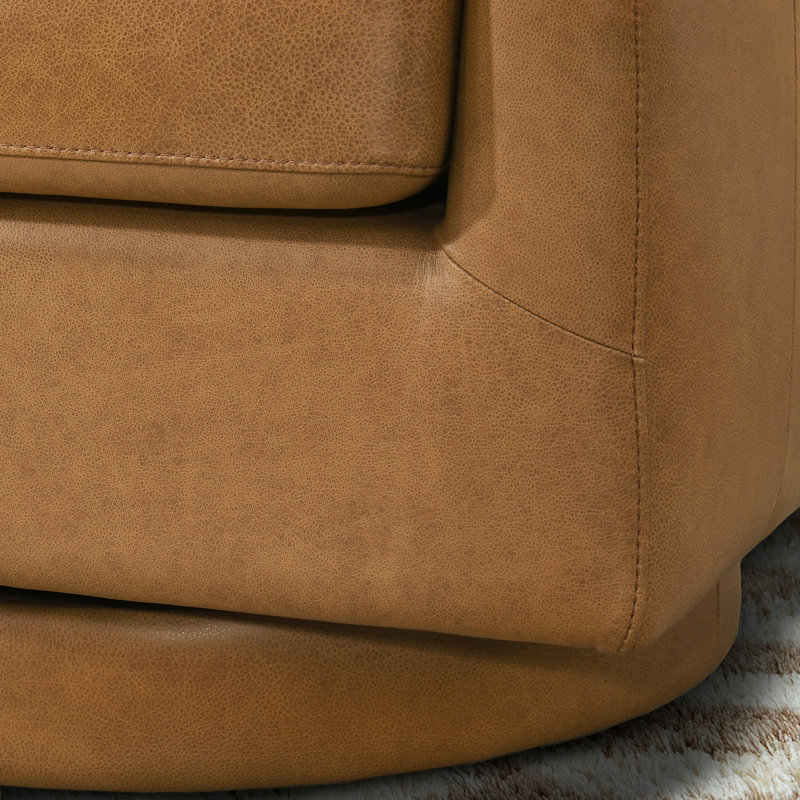 Tan Leather Swivel Chair