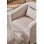 Fauteuil demi-tonneau pivotant en lin avec repose-pieds-733757787