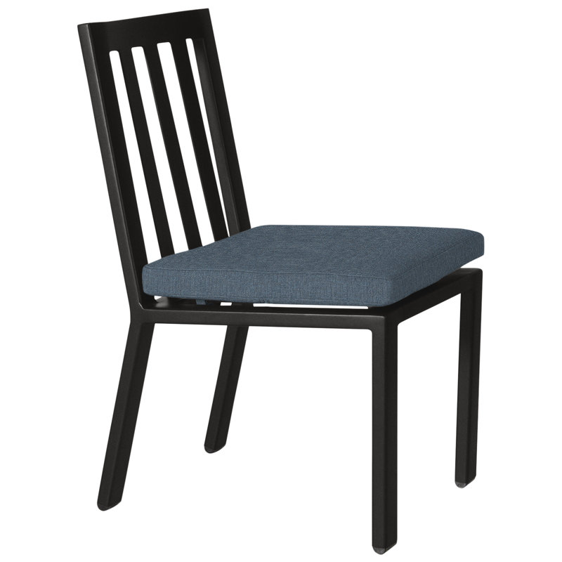 Aris Outdoor Dining Side Chair, Mainstreet Latte, Carbon Black