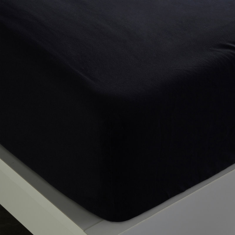 Microfiber Percale Sheet Set, Twin Sheet Set + Fitted Sheet + 1 Pillowcase, Black