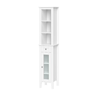 RiverRidge Prescott 11.75-in x 60-in x 13-in White Freestanding Soft Close  Linen Cabinet in the Linen Cabinets department at