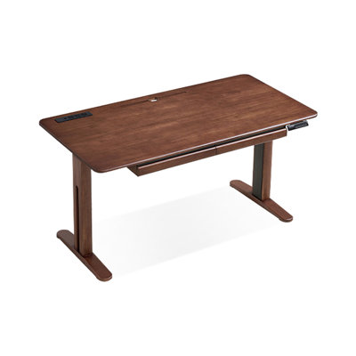 Bureau rectangulaire en noyer massif avec 2 tiroirs