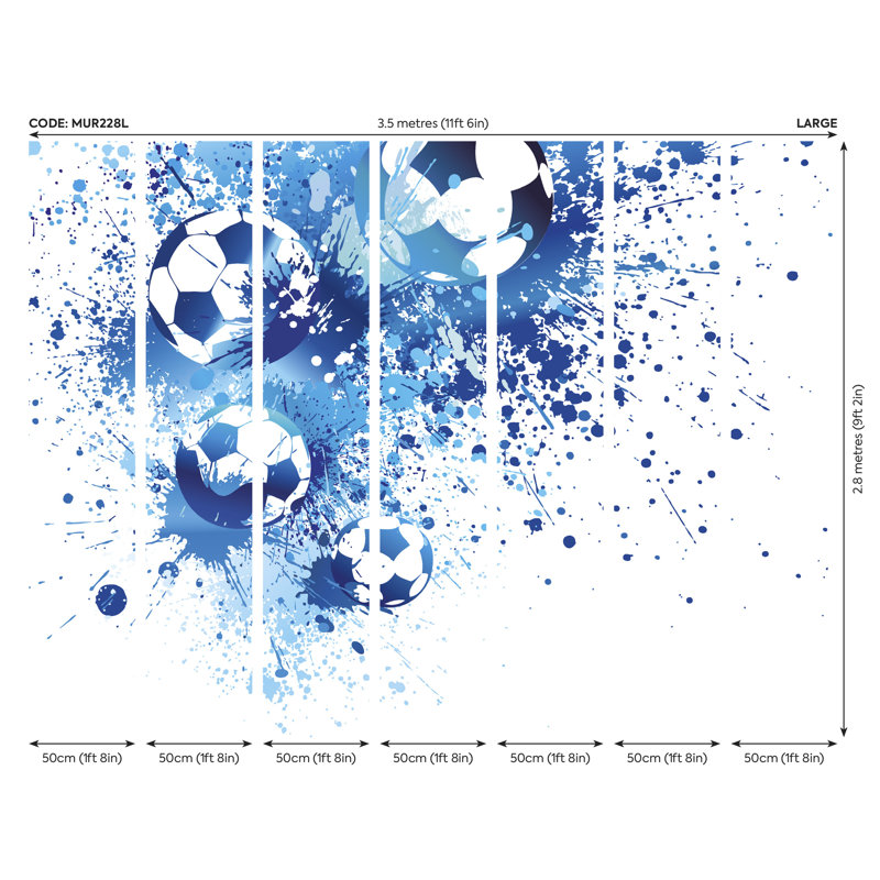 Matte Non-Pasted Wall Mural, 280cm L x 350cm W, Blue