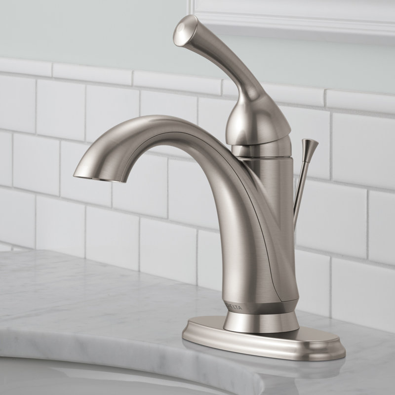 Haywood Single Hole Bathroom Faucet with Drain Assembly, Single Handle Bathroom Sink Faucet, Brilliance Stainless