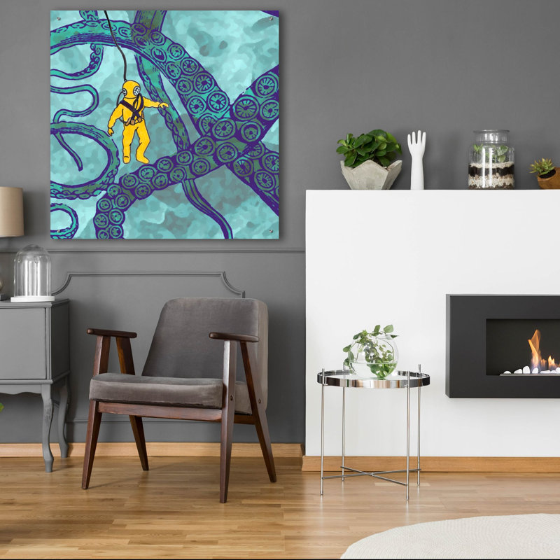 Art mural en verre épique «Misadenture 2» par Alicia Ludwig, 36 po x 36 po