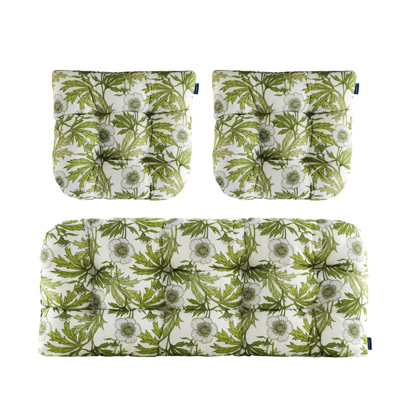 Ensemble de 3 coussins d'extérieur à causeuse, Kelly