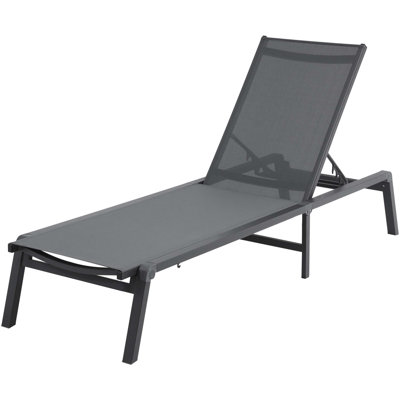 2PCS Foldable Chaise Lounge Chair Adjustable Back Outdoor Pool Sun Tanning Chair