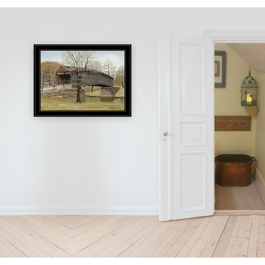 "The Old Humpback Bridge" Framed Wall Art for Living Room, Bedroom Wall Decoration by Billy Jacobs Gracie Oaks Frame 