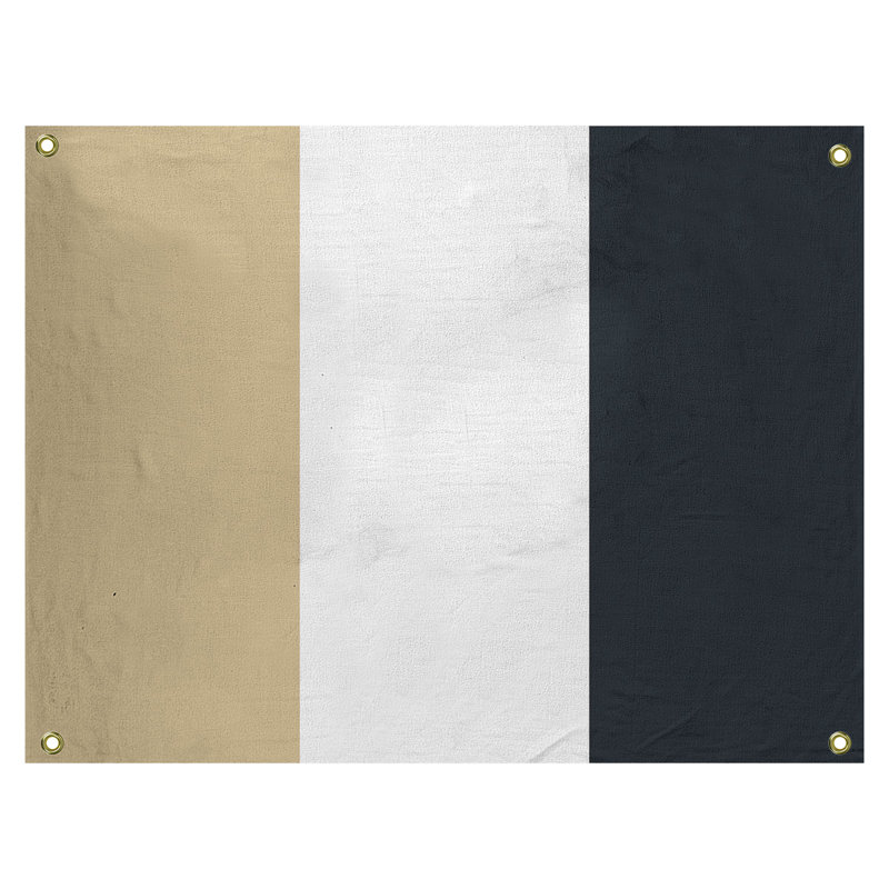 Tapisserie de polyester de nouvelle-orléans, H 26 po x l 36 po, Doré / blanc / noir