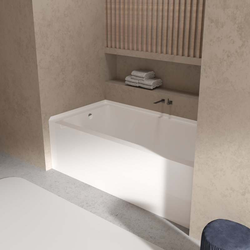Sotria 60x30 Alcove Soaking Acrylic Bathtub, Left