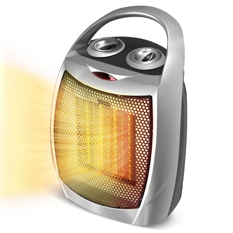 Chaufferette compacte à ventilateur en céramique HAVATO 1500W, mini radiateur électrique portatif, protection contre la surchauffe et le basculement, chauffage rapide et silencieux