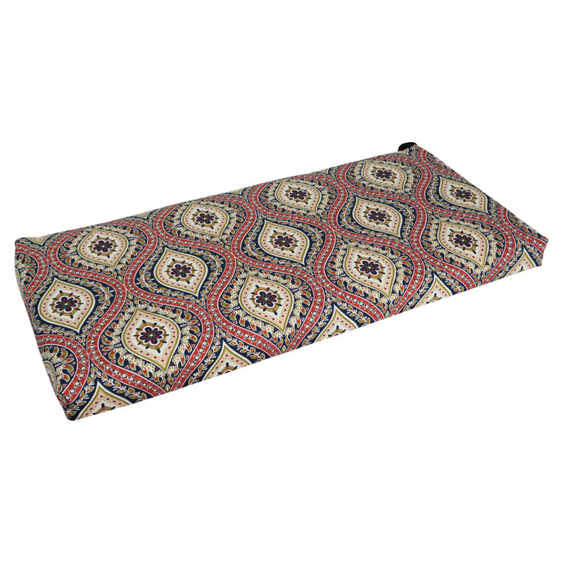 Outdoor Loveseat Cushion, Red/Tan/Jasmina Lakewood Moroccan, 40" W x 19" D