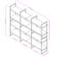 Bibliothèque étagère en métal H 56,69 po x l 70,9 po Ashlyn-1737143678