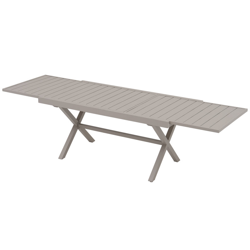 Rectangular Extendable Outdoor Dining Table, Flaxen