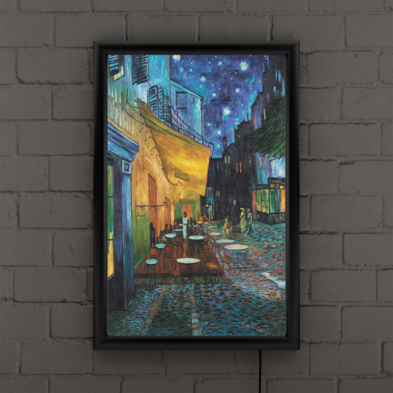 « Café terrace » par Vincent Van Gogh, reproduction d’art sur toile encadrée