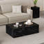 Table basse 39 po moderne à texture de marbre noir - Table d'appoint rectangulaire luxueuse en bois aggloméré pour le salon | Idée de cadeau