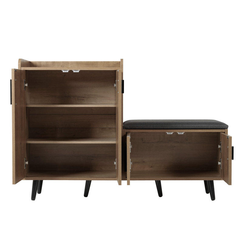 10 Pair Shoe Storage Cabinet, Brown
