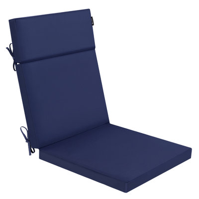 Outdoor Chair Cushion 21 x 20 x 2 Inch Waterproof & Color Fade Resistant High Back Patio Furniture Cushion Replacement with Removable Cover, Ties and Hidden Zipper for Outdoor Dining Chairs