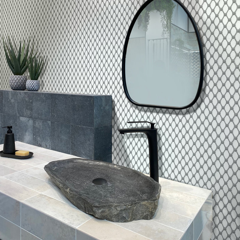 Carreau de mosaïque pour mur et plancher en pierre naturelle 11,2 po x 11,6 po