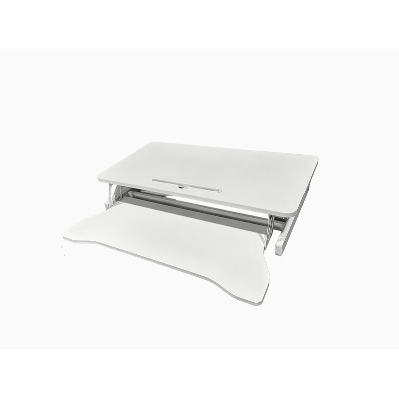 Bureau de 32 pouces avec hauteur réglable, double moniteur et poste de travail pour ordinateur portable, avec large plateau pour clavier