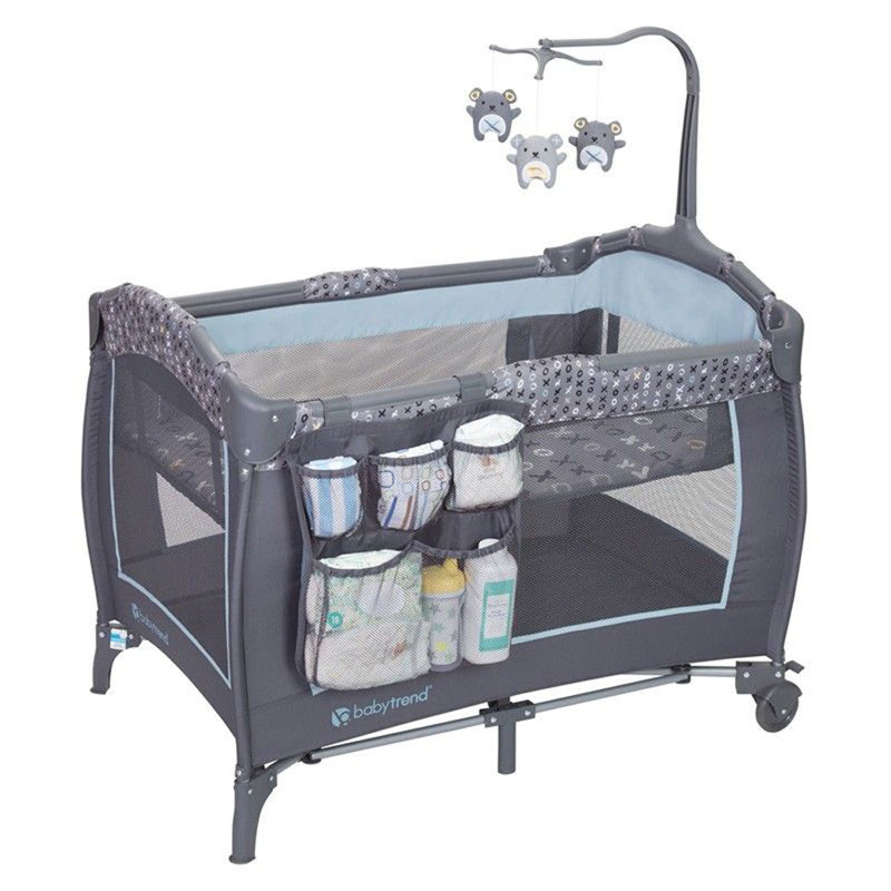 Starlight Blue Portable Mesh Nursery Center with Bassinet