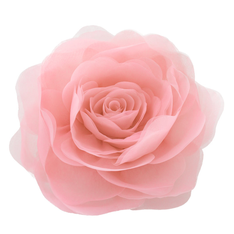Simulation Rose Flower Throw Pillow Decorative Round Floral Accent Pillow Cover & Insert, Bright Pink, 14" x 14"