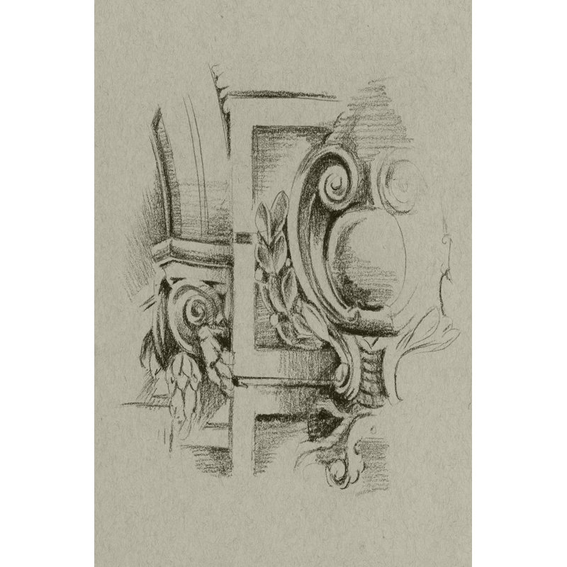 Charcoal Architectural Study IV by Ethan Harper - Wrapped Canvas Painting, 122cm H x 81cm W