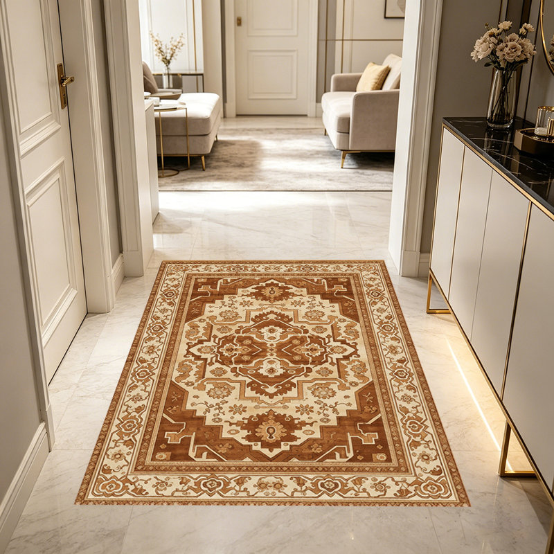 Vintage classical pattern carpet, soft and easy to clean, suitable for multiple scenarios, living room, bedroom, dining room, indoor carpet