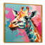 Portrait de girafe rose et vert - Art mural girafe-912666678-912666677