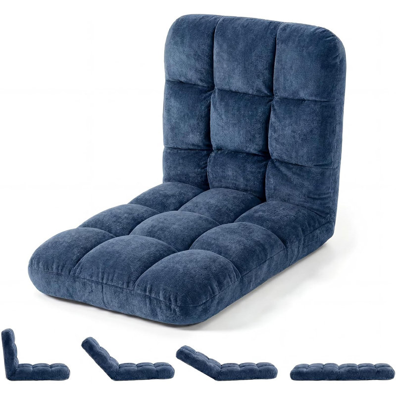 Chaise de plancher moelleuse réglable, canapé-lit pliant rembourré pour une utilisation dans la chambre à coucher, 53" W