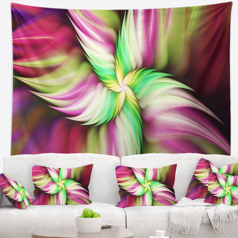 Tapisserie fleur rose florale florale, H 50 po x l 60 po