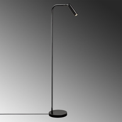 47.24'' Black LED Task Floor Lamp with Outlet