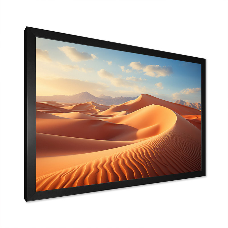 USA Desert Sands Landscape, impression sur toile, H 34 po x l 44 po x P 1,5 po, Cadre simple noir