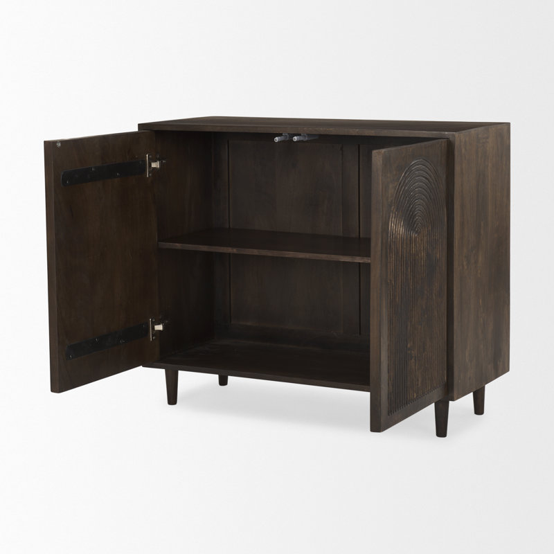 Apia Dark Brown Solid Mango Wood Office Storage Cabinet