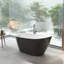 Baignoire de trempage autoportante en acrylique avec bonde escamotable et trop-plein - Baignoire autonome pour salle de bain