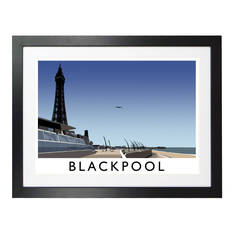 Blackpool 2 by Richard O'Neil - Print, Black Wood Frame, 33.5 cm H x 43.5 cm W x 2.2 cm D