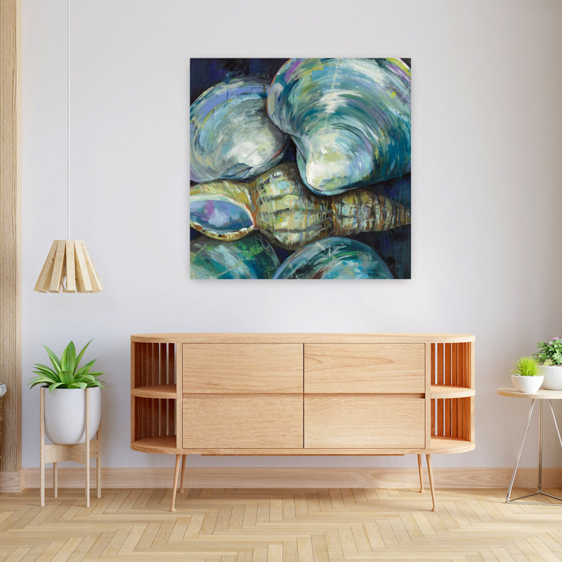 Été côtier de la Nouvelle-Angleterre avec art côtier bleu, H 36 po x l 36 po