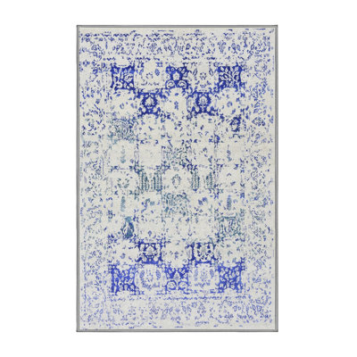Tapis oriental beige / bleu