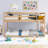 Solid Wood Versatile Twin Over Twin Floor Bunk Bed With Ladder-1329150574
