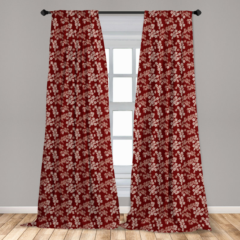 Floral Semi-Sheer Rod Pocket Curtain Panels, 28" x 63"