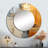 Gold Grey Gleaming Geometry XV - Abstract Collages Round Mirror Wall Decor-99619486