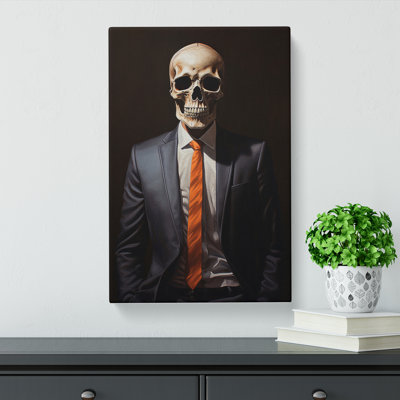 Skeleton In A Suit No.2 - Wrapped Canvas