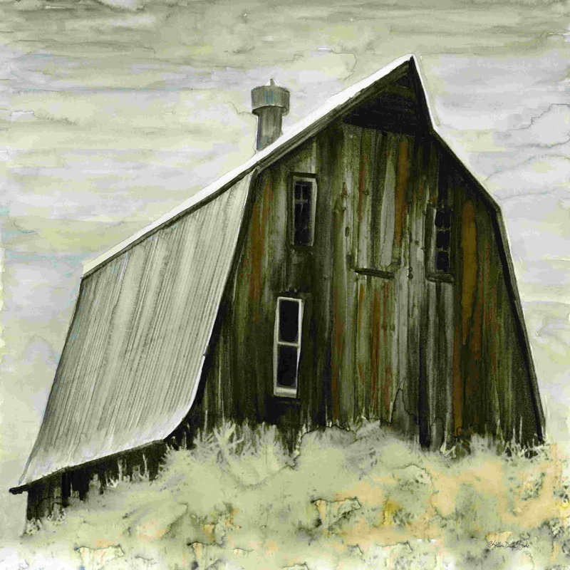 " Rustic Barn " by Stellar Design Studio Painting Print, 12" H x 12" W  