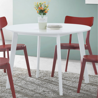 Table de salle à manger ronde contemporaine blanche