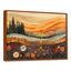 «Gobrias Wildflowers Farm Landscape Of Autumn River III», art mural fleurs sauvages