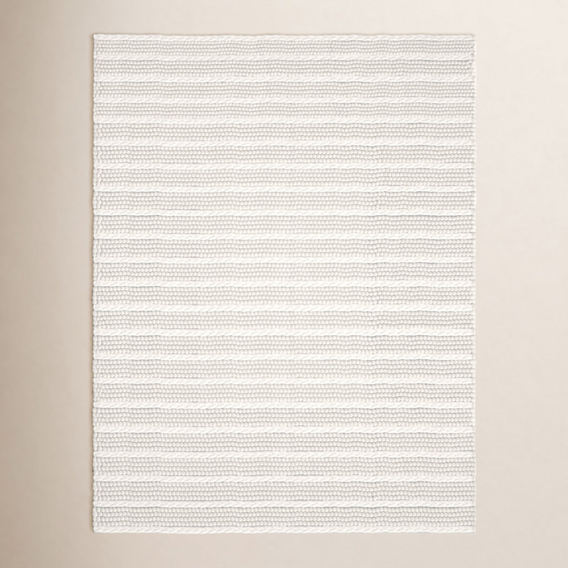 Tapis ivoire en laine / coton tissé à plat à la main Sestina, Rectangle 9 pi x 12 pi