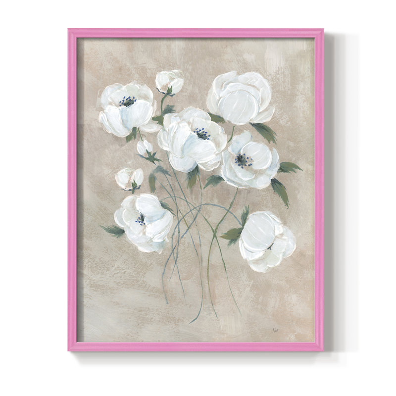 Simplement sophistiqué II, reproduction encadrée - bois massif, H 11 po x l 9 po, Rose