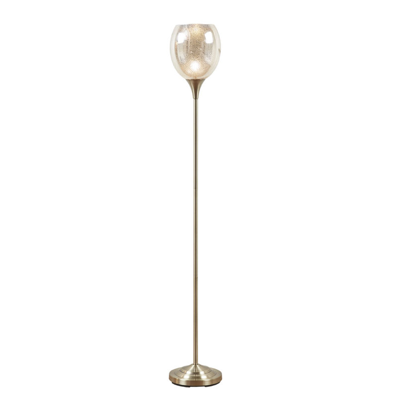 Uplight Floor Lamp With Mercury Glass Shade