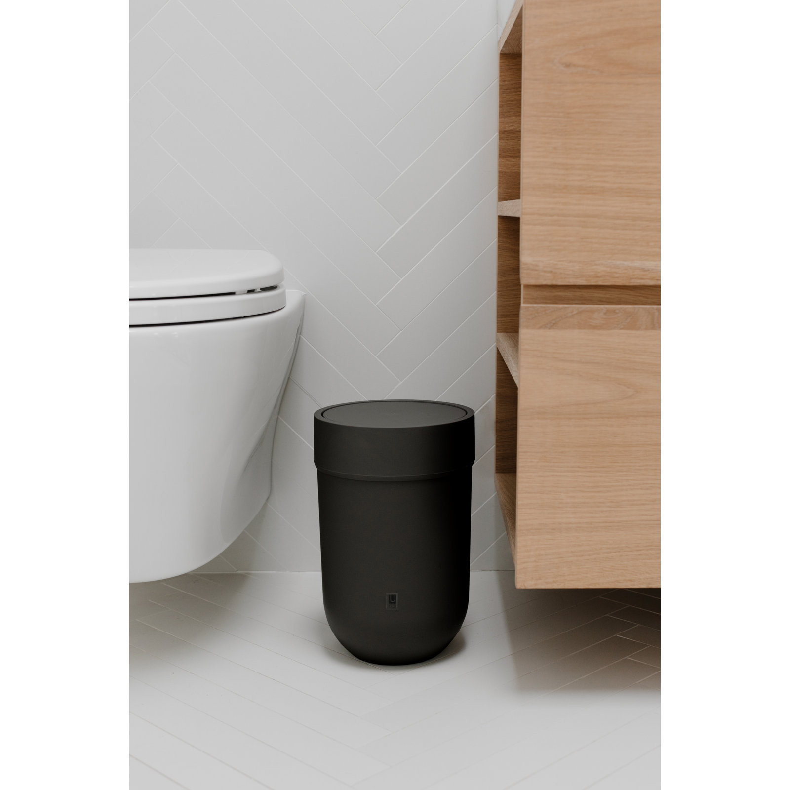Touch 2 Gallons Waste Bin, Black